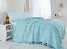 L'essentiel linge de maison Sábana doble de piqué Turquesa